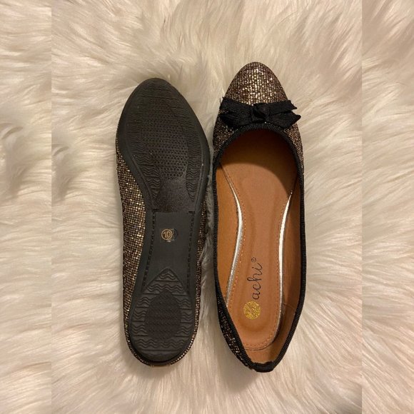 NWOB Gold Sparkle Flats - Picture 2 of 3